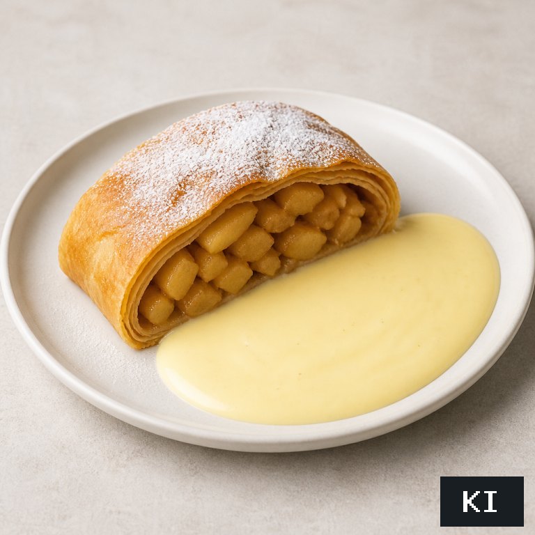 Apfelstrudel mit Vanillesauce